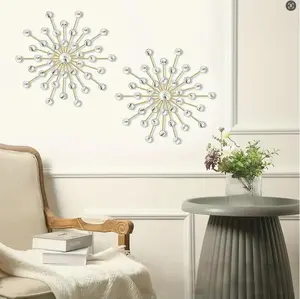 Elegant 40CM Crystal Wrought Iron Ornaments for Home Decor Hangable Design for Living Space Enhancement Crystal and Wrought Iron Material