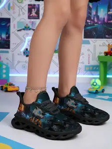 Casual Training Shoes, Neon Post-Apocalyptic Industrial Style, Mechanical Beast Print, Lightweight Comfortable Sports Shoes