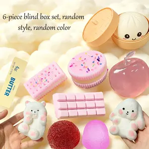 6pcs-New and Unique Blind Boxes Come in Various Styles, with Rich Kneading, Cute, Slow Rebound Toys, Soft Touch, Soothing Anxiety, Creativity, Stress Relieving Toys, and Perfect Holiday Party Gifts
