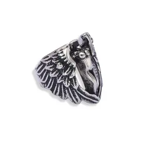 Vintage Stainless Steel Archangel Ring