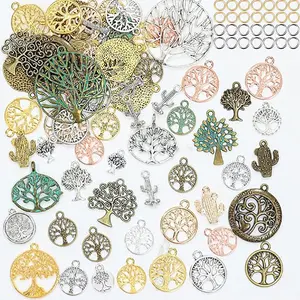 100/200g tree pendant accessory with jump ring, suitable for making jewelry necklaces, bracelets, earrings, DIY crafts