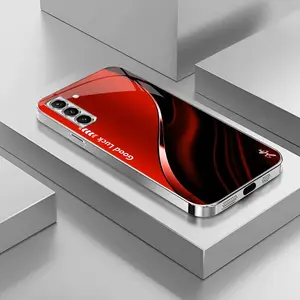 Suitable for [Galaxy S21+ 5g] High-end simple silk electroplated metal glass mobile phone case, affordable, fully shockproof, drop-proof, wear-resistant-888