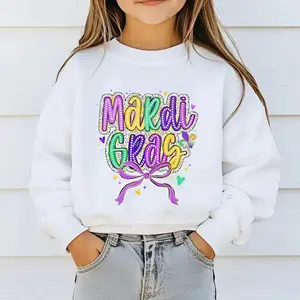 Mardi Gras Youth and Adult Sweatshirt or T-shirt, Nola Mardi Gras Kiids Tee, Youth Mardi Gras Sweater, mardi gras day's shirt, Family shirt, Youth clothing, gift for son and daughter, holiday outfit, summer outfit