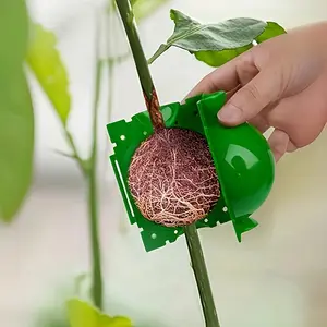 5piece Root Growth Boxes, Rooting Ball Grafting Tools, High-Pressure Plant Propagation, Air Layered Pods, Grafting Ball Devices for Plant Cuttings, High-Altitude Rooting And Propagation Balls for Garden Trees