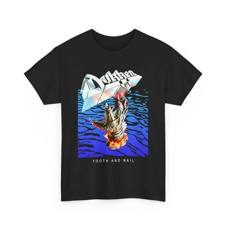 Vintage Rock Band Dokken  - Tooth and Nail Album Design Unisex T-Shirt, Short-sleeve, Menswear Top