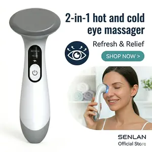 SENLAN 2-in-1 Heated & Cooling Eye Relax Massager Device, Portable Eye Massage Machine for Eye Strain, Dark Circles & Puffy Eyes, Relaxing Eye Spa Therapy Tool, Self Care Gift for Women & Men