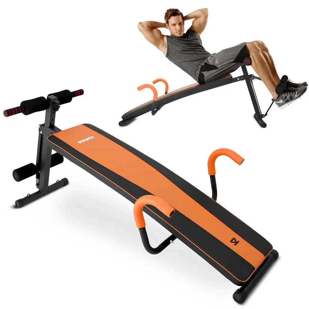 Adjustable Sit-Up Bench | Heavy-Duty Steel Sit-Up Exercise Equipment with  5-Level Decline Ab Bench with Triangular Support, Foam Pad, Anti-Skid Handles & 330 lbs Capacity - Full Body Workout for Home Gym