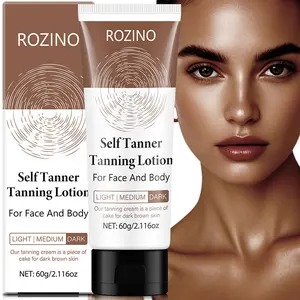 Rozino Facial & Body Sunless Tan Lotion 60g, Aloe Vera, Natural Uniform Tan, Long-Lasting, Moisturizing, Sensitive, Suitable for All Skin Types