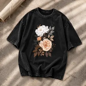 Plus Size Women's Large Vintage Washed Oversized T-Shirt Soft Retro Washed Texture Perfect for Vacations Travel and Casual Wear Casual Round Neck Loose Fit Letter Print T Shirt Non Iron