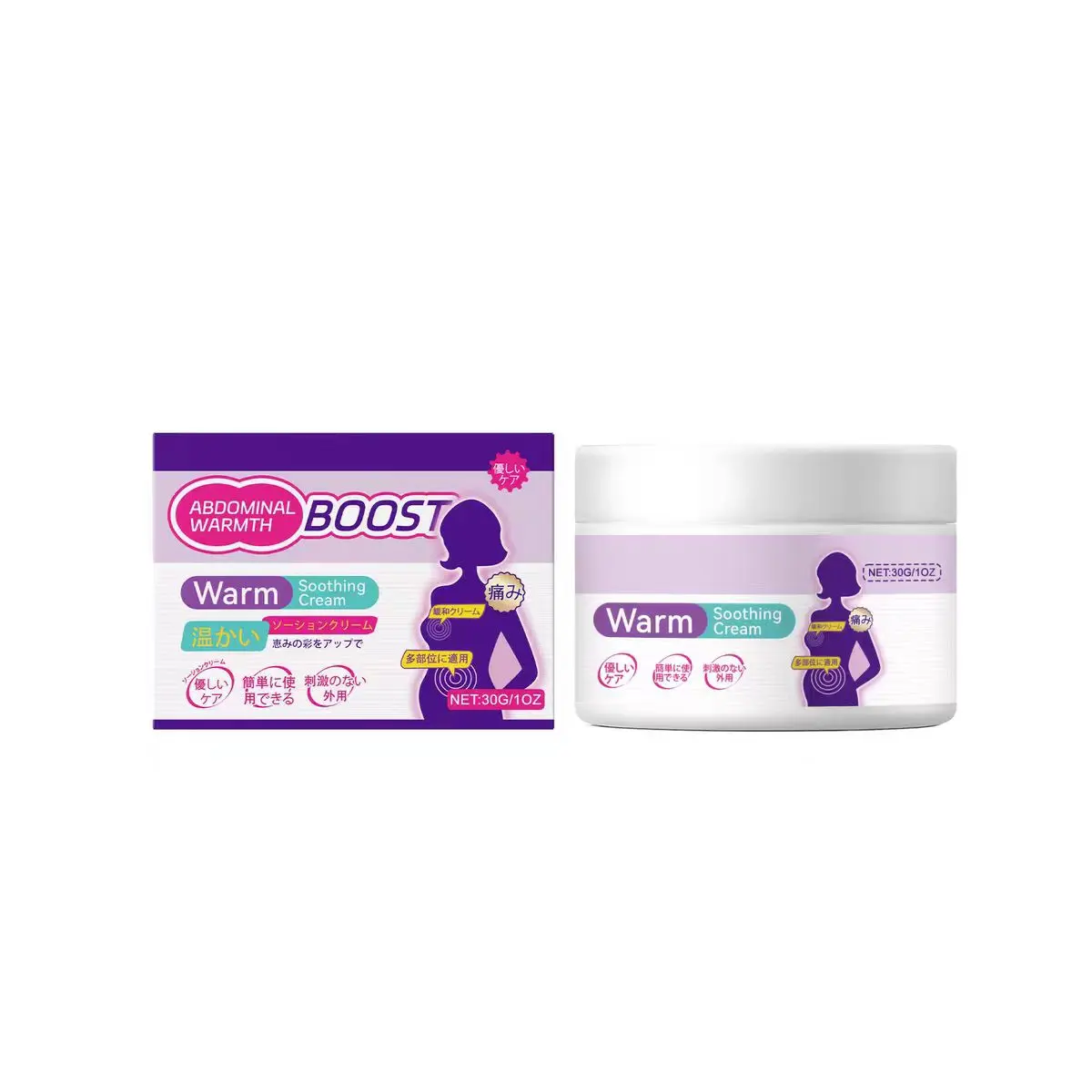 Warm Soothing Abdominal Cream, Gentle Natural Body Massage Cream for Menstrual Abdominal Discomfort Relief, Portable 30g Body Care Ointment for Daily Use