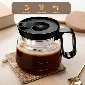 16oz Glass Coffee Pot Mug, Summer Iced Drink Cup, Mini Kettle Design for Cold Brew, Iced Coffee & Tea with Ice – 1 Pc