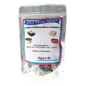 Children's Easy to Bake Oven Mixes Play Toy Real 10 Mix Cake Refill Kit Carrot Birthday Butter Yellow Red Velvet Frosting Sprinkles Ultimate Set Super Pack Net Wt 11 oz DIY Decor