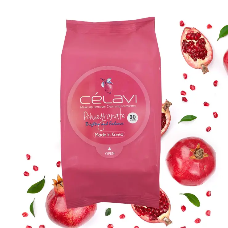 Celavi Makeup Remover Cleansing Wipes Removing Towelettes 2 Packs - 60 Sheets (Vitamin C)