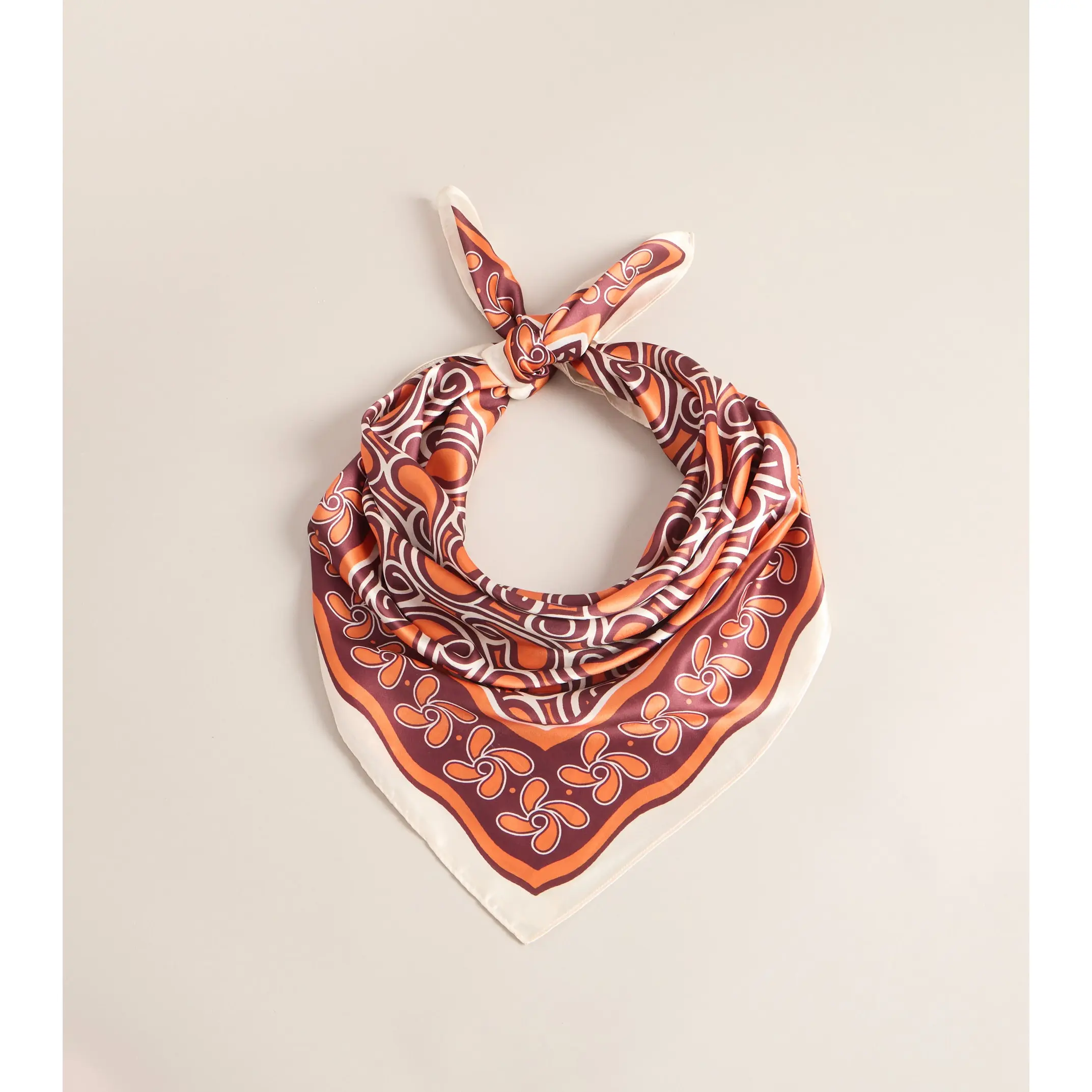 Styled Right Satin Print Scarf