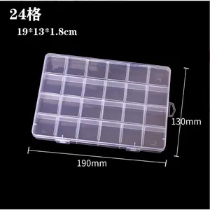 24 Grids /12 Grids Plastic Storage Box, Fixed Compartment Organizer, Bead Storage Container, Nail Art Supply Box