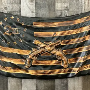 2nd Amendment Draped Wooden Flag (32”x19” footprint)