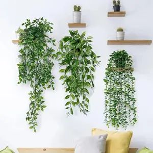 3 counts Artificial Hanging Plant for Room Decor, Faux Hanging Plant, Green Indoor Plants Decoration for Home Decor Bathroom Farmhouse Room Shelf, Dorm Essentials, Flower Arrangement, Living Room Decor, Fake Plastic Plants, Home Decor Accessory