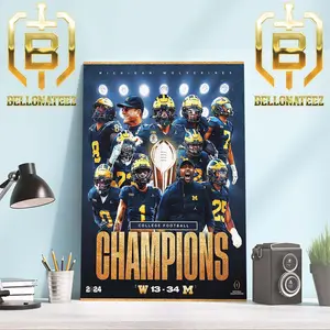 2024 CFP National Champions Are The Michigan Wolverines Football Home Decor Poster