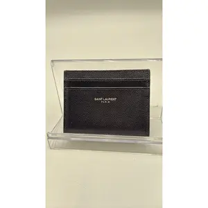 Pre-owned Leather Luxury Bags & Accessories YSL Caviar Card Holder, Black Date Code: 2ME3759460123. Entrupy ID: RTJXBM7.