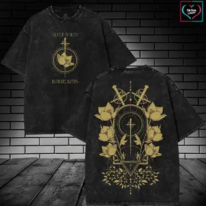 [SLEEP TOKEN MERCH] SLEEP TOKEN INFINITE BATHS UNISEX T-SHIRT/TANKTOP – Lotus Sword Cosmic Back Print, Washed Metal Band Tee, Emo Grunge Streetwear, Y2K Alternative Top, Gift for Rock Lovers