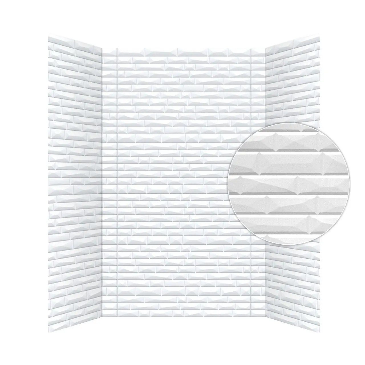 From Plain To Beautiful In Hours Vista Tile 60 in. W x 96 in. H x 42 in. D Three piece Glue-Up PVC Tub Surrounds Wall Panels