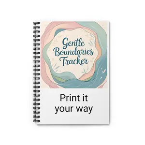Gentle Boundaries Tracker Spiral Notebook - Ideal for Self-Care & Personal Growth, Journaling, Wellness, Mindfulness, Gift