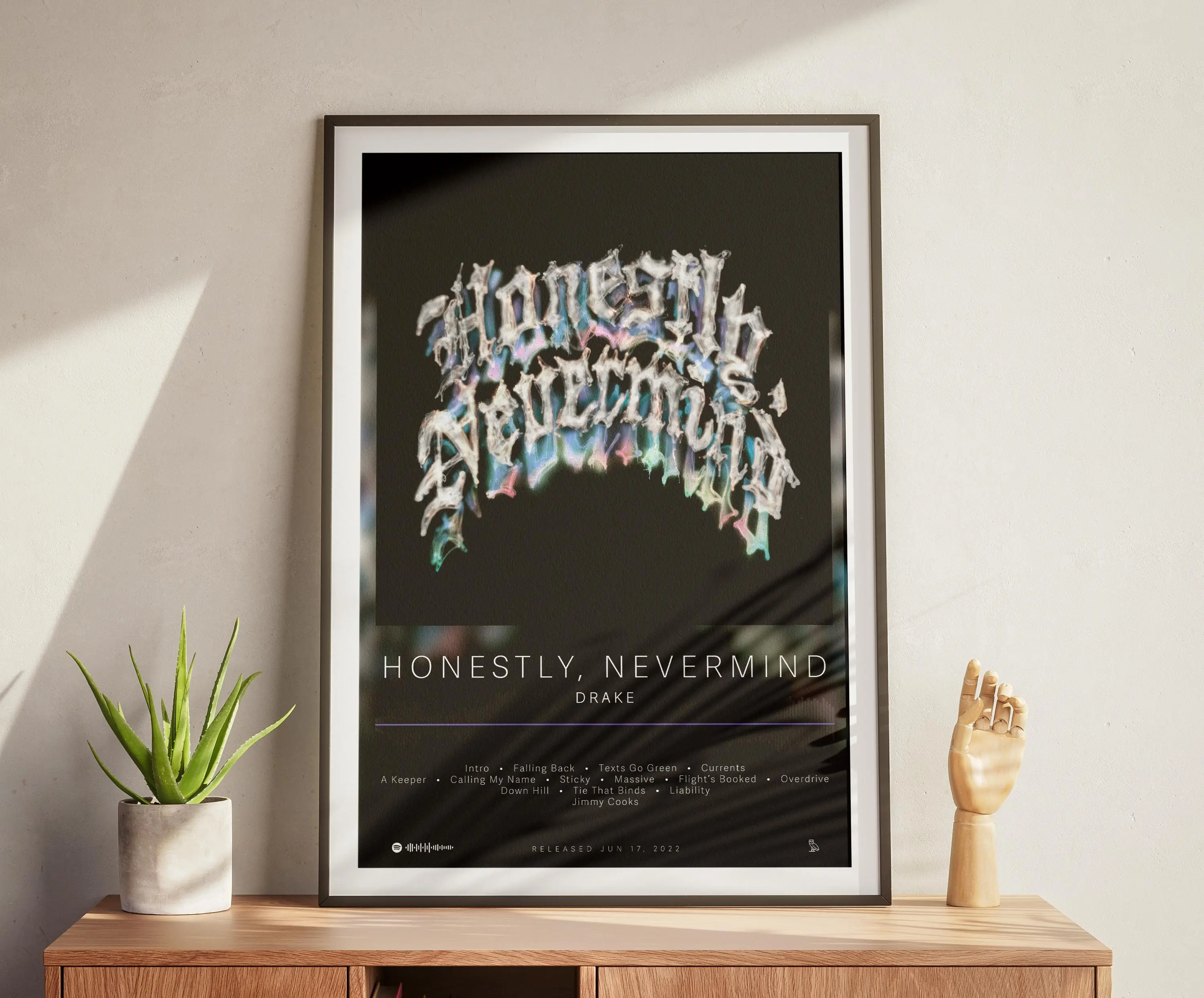 [UNFRAMED] Drake Honestly Nevermind Poster | Rap Album Cover Wall Art | Gift for Hip Hop Fan | Music Room Decor