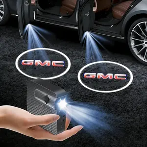 2PCS For GMC Car Door Projection Lamp Laser Light New Crystal City Welcome Light Modified Decorative Ambient Light(Battery Not Included)
