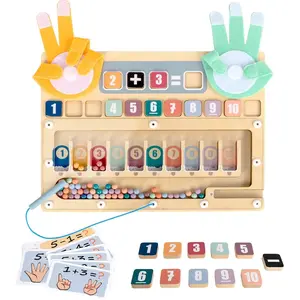 X-ITC67 Finger Math Addition & Subtraction Toys for Kids, Montessori Magnetic Beads Sorting Matching Learning Game for Ages 3 4 5+ Year, Educational Toys Gift for Preschoolers