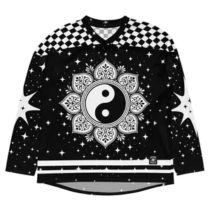 Yin Yang Cosmic Hockey Jersey | As Above So Below Breathable Rave Jersey | Festival Outfit