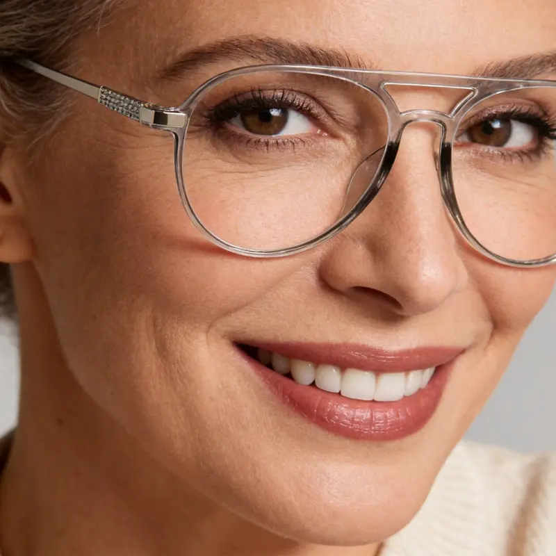 HAITONGCR Unisex Double-Bridge Acetate Reading Eyeglasses for Adults - 18g Frame, Blue Light Blocking VisionShield Aspheric Lens, Non-Slip Statement Design, High Definition, High Quality Computer Use Eyewear (Single Item)