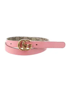 Pre-owned Gucci Double G Logo Skinny Belt Kit