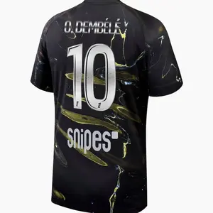Unisex Soccer/Football Paris Saint-Germain Club O.Dembélé 10 2025/26 Night Edition Stadium Replica Jersey - Black
