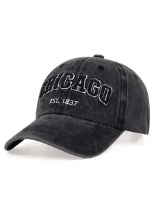 2026 New Personalized Fashion Skateboard Hat CHICAGO1837 Embroidered Water Washed Baseball Hat Street Creative Hip Hop Hat Outdoor Leisure Sports Sunshade Hat Daily Commuter Decorative Hat Male Female Same Style