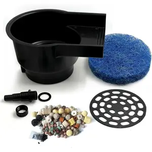 8 Inch Wide Weir Pond Waterfall Spillway, Smooth Flow Pond Waterfall Box, Durable Outdoor Water Feature for Garden Ponds Streams Fountains, Pond Filter Pad & Ceramic Rings Included