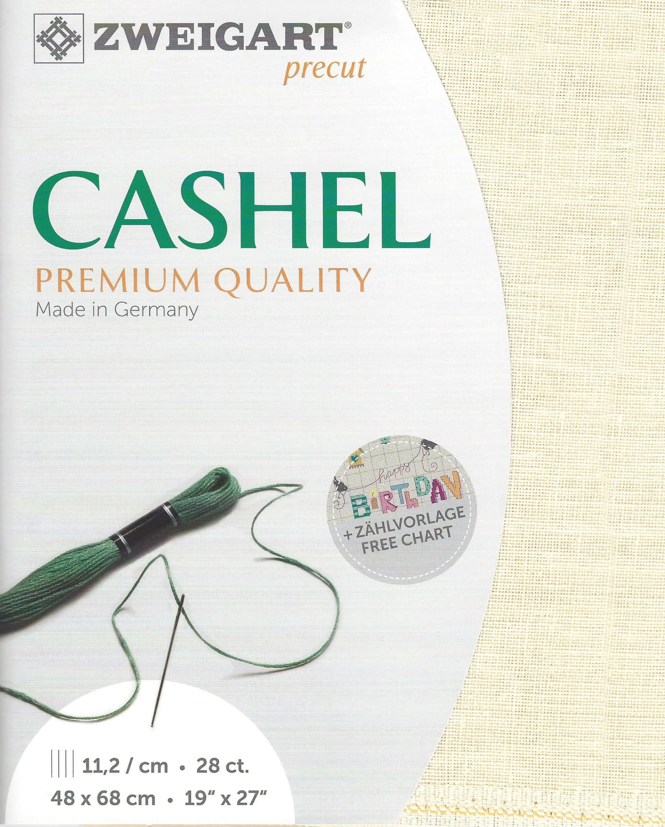28-Count Cream Precut Cashel Cross Stitch Fabric by Zweigart 3281/222