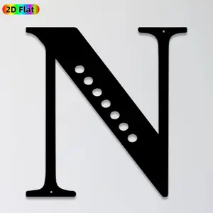 1pc Letter N Metal Wall Art, Minimalist Letter N Statue Mural, Ideal Gift for New Year, Christmas, Letter Decor Enthusiasts, Rust-Resistant Metal Wall Decor Wall Sculptures, Perfect for Living Room Wall & Garden Fence, Stylish Indoor Outdoor Decor