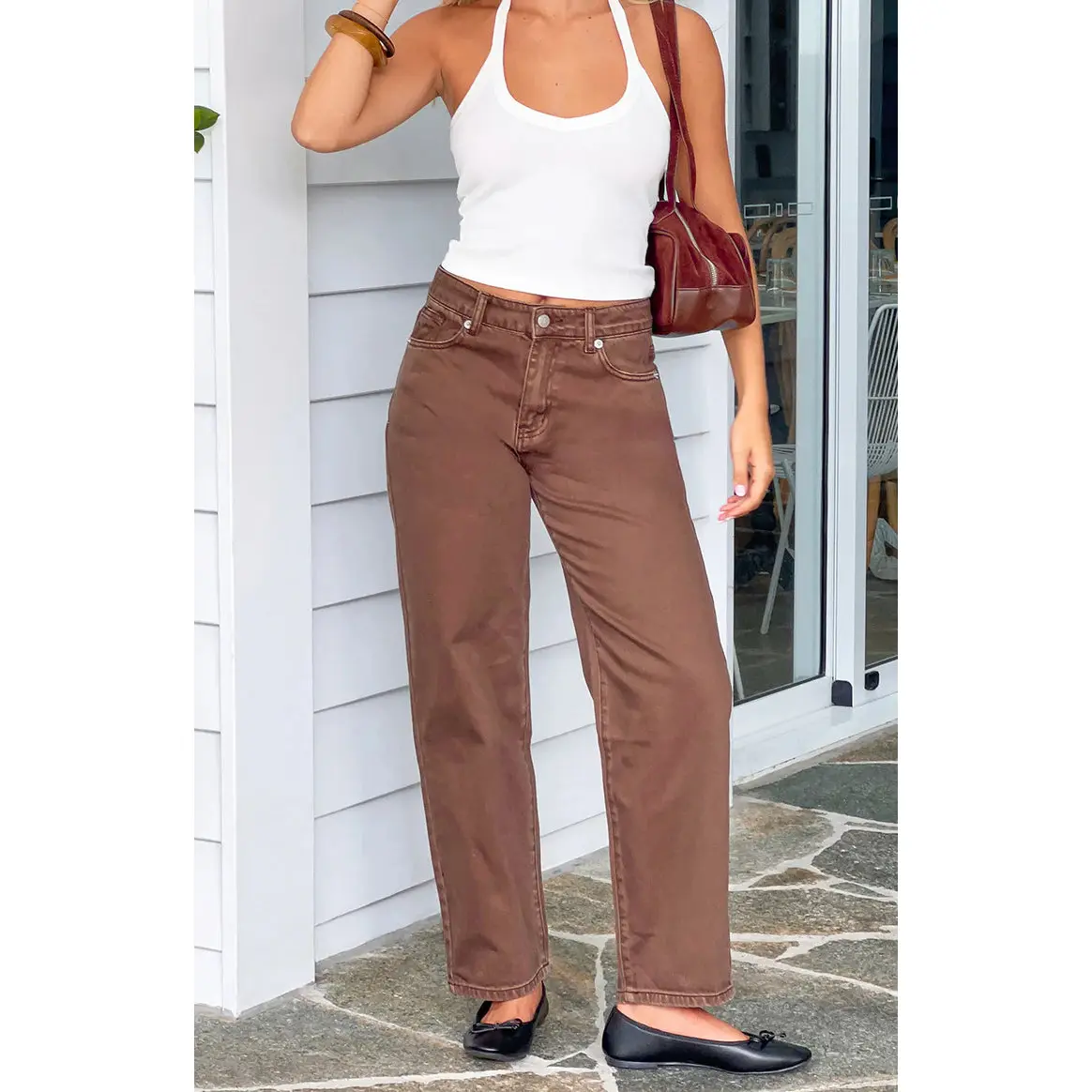 Valeria Brown Carrot Fit Jeans