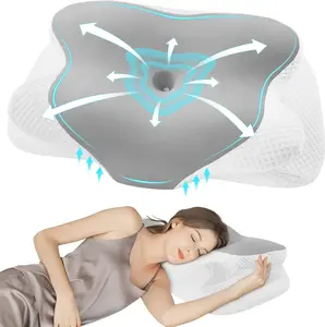 DONAMA Cervical Pillow for Sleeping Contour Memory Foam Ergonomic Neck Support with Cooling Pillowcase for Side Back Stomach Sleepers CertiPUR-US Certified