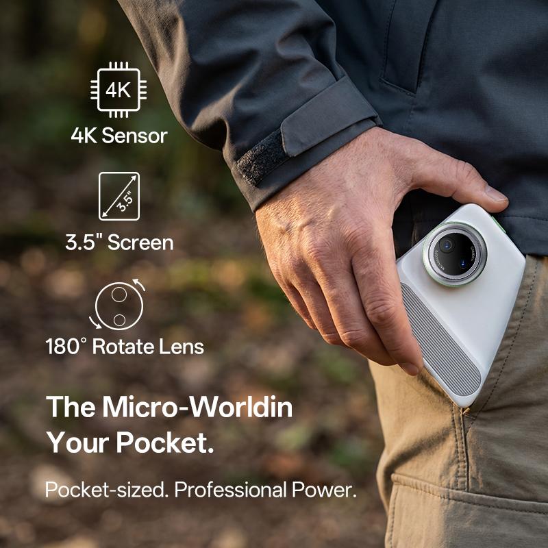 MicroCam X1 Premium 4K Digital Microscope Set – Includes Silicone Case & Lanyard | 400X Pocket Zoom