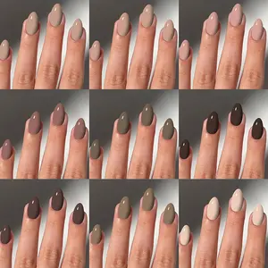 Instant Style Upgrade! 216pcs Short Oval Glossy Press-On Nail Set, Acrylic Material, Includes Jelly Glue & Nail File, DIY for Women and Girls, Nail Tips Art, Nail Kit