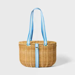 Woven Picnic Basket Blue - Roller Rabbit