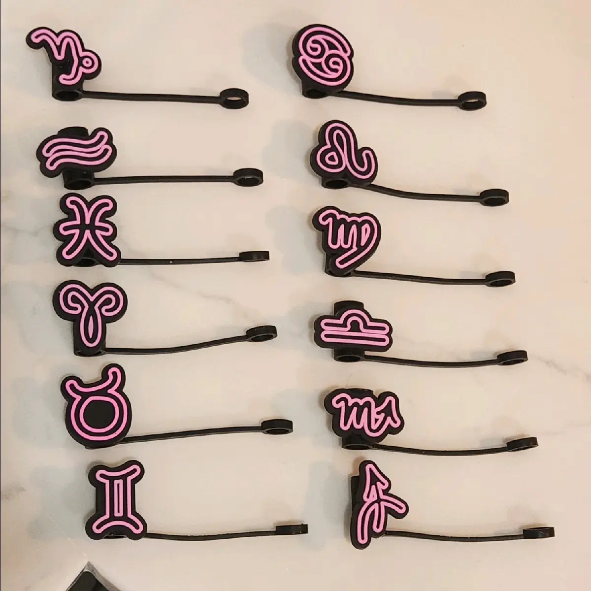 *Low shipping fee* Zodiac Horoscope Straw Covers Toppers Tumbler Drink Accessories Stanley Cup Charms