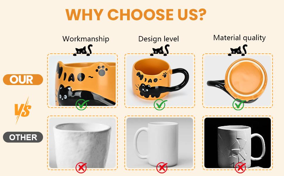 Tired of those boring mugs in the office? This stackable ceramic cat mug will make your work coffee time more fun | Comes with a spoon, making it the perfect gift for a loved one or friend.