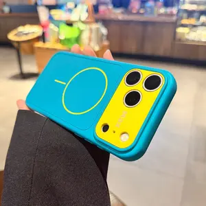 Liquid-Skin Texture Color-Blocking Silicone Phone Case for iPhone 17/16/15/14/13 Pro Max, 17/16 Pro - Full-Coverage, Shock-Resistant, Premium-Look Protective Case