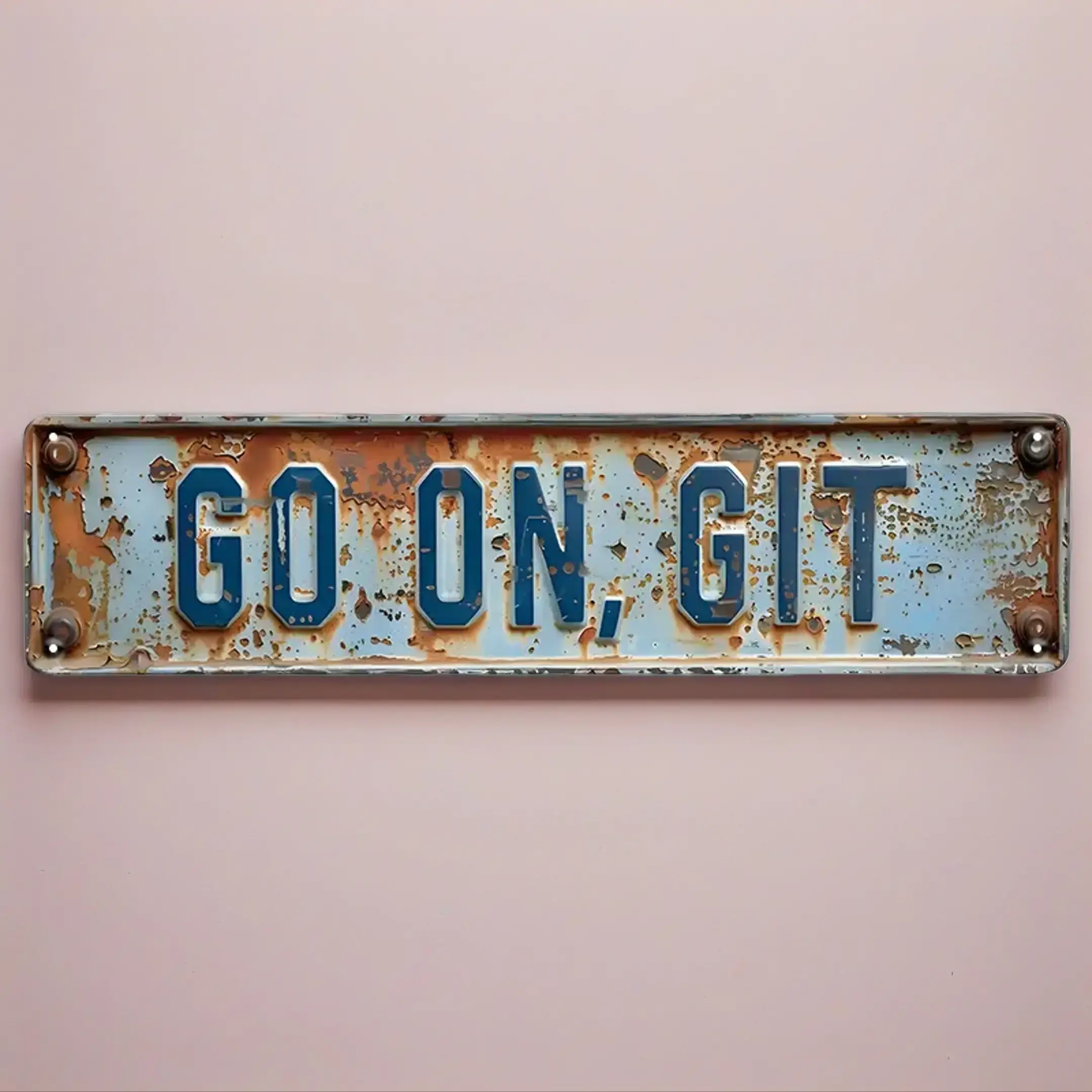 Vintage Metal Sign, 1/20pcs Go on Git Letter Pattern Metal Sign, Wall Art for Home, Bar, Pub, Cafe Decor, Wall Decor, Rustic Farmhouse Design, Home De