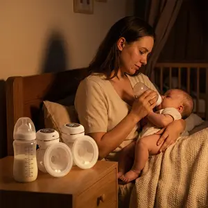 EBINAL Pack of 2 Hands Free Breast Pump, Wearable Breast Pump Electirc Portable with 3 Modes & 9 Levels, Strong Suction 19/21 Flange Inserts Wearable Breastfeeding Pump, 2 Pack（White,Pink）