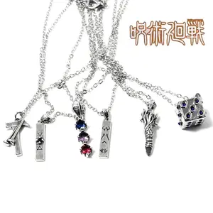 Anime Jujutsu Kaisen Necklace Satoru Key Pendant Chain Choker Yuji Itadori Necklaces Charm Gifts Jewelry collares