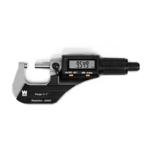 WEN 10725 Standard and Metric Digital Micrometer with 0 to 1-Inch Range, .00005-Inch Accuracy, LCD Readout and Storage Case