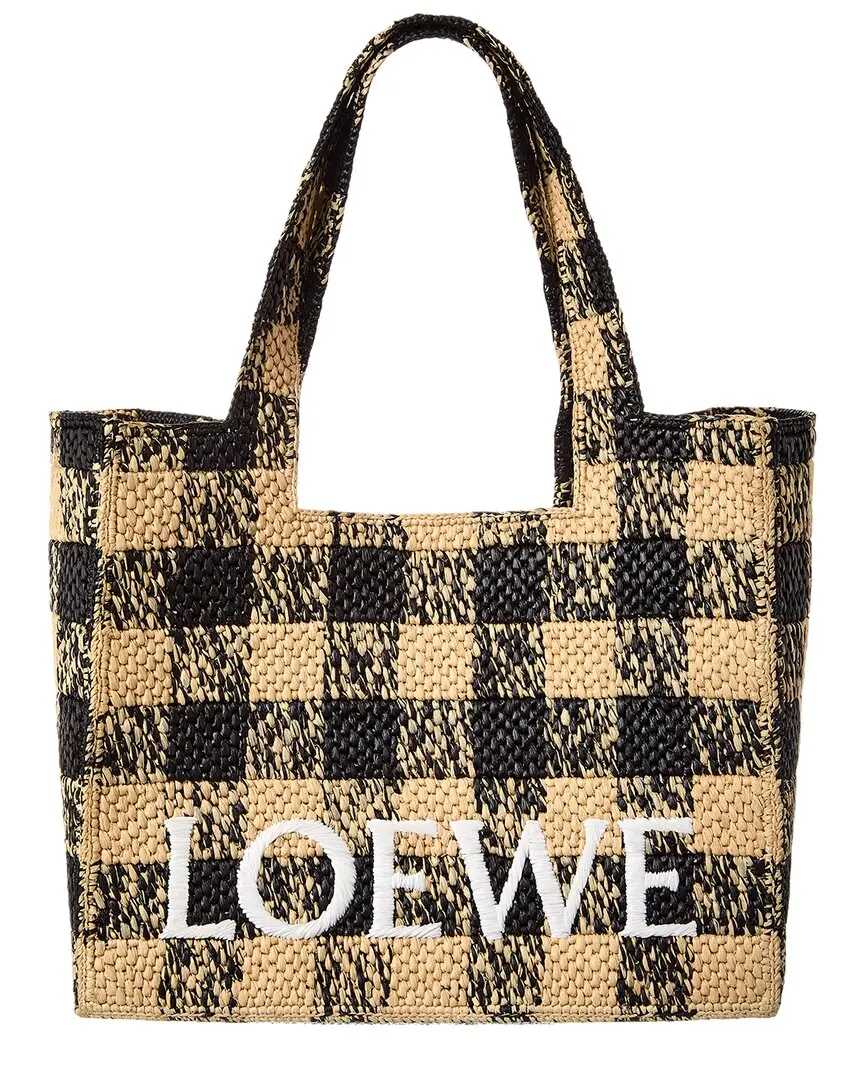 Loewe Font Large Raffia Tote